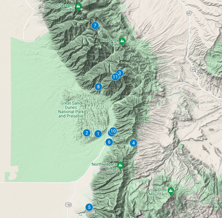 Great Sand Dunes National Parks Trail Map